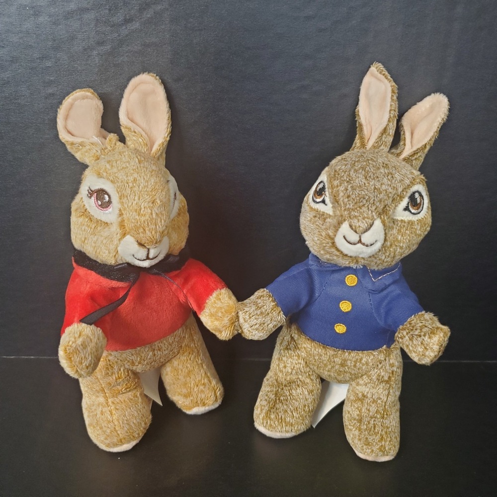Dan Dee Peter Rabbit &‎ Flopsy Bunny Plush 8" Stuffed Animal Toy Lot Of 2
